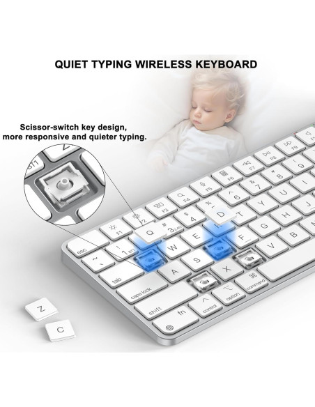 Teclado Inalámbrico ULSOU para Mac Bluetooth Recargable