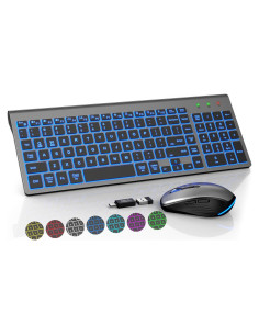 Combo Teclado y Ratón Inalámbrico SABLUTE Retroiluminado