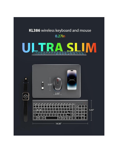 Combo Teclado y Ratón Inalámbrico SABLUTE Retroiluminado