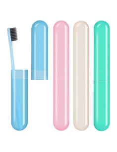 Estuches para Cepillos de Dientes Hooqict 4 Piezas Portátiles