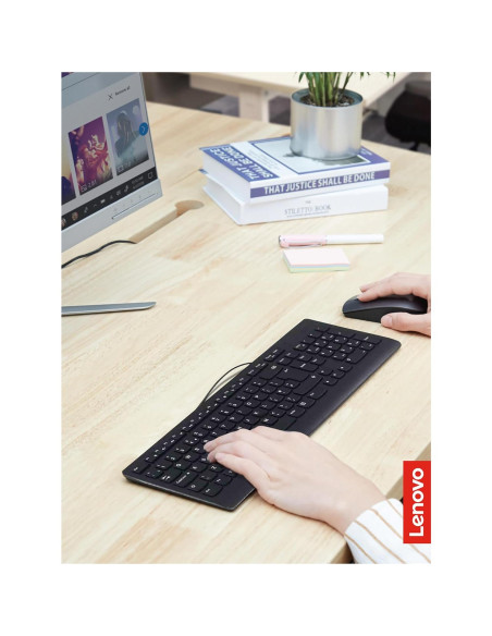 Combo Teclado y Ratón Lenovo 300 Con Cable Negro Combo Teclado y Ratón Lenovo 300 Con Cable Negro