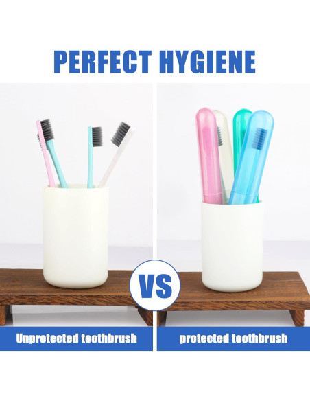 Estuches para Cepillos de Dientes Hooqict 4 Piezas Portátiles