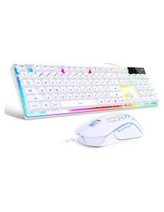 Combo Teclado y Ratón Gamer MageGee K1 RGB Blanco