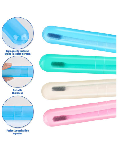 Estuches para Cepillos de Dientes Hooqict 4 Piezas Portátiles