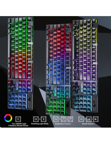 Combo Teclado y Ratón Inalámbrico CHONCHOW G220 RGB