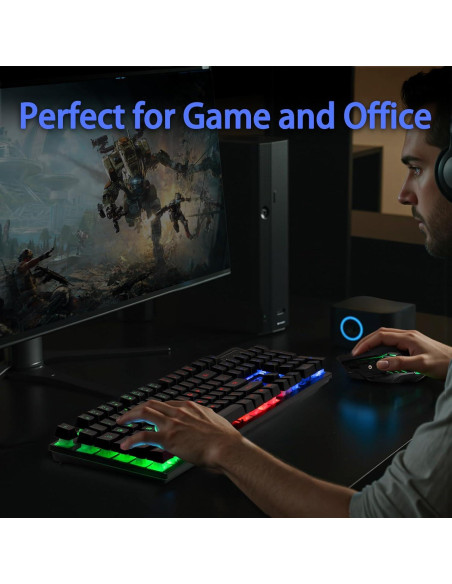 Combo Teclado y Ratón Inalámbrico CHONCHOW G220 RGB Combo Teclado y Ratón Inalámbrico CHONCHOW G220 RGB