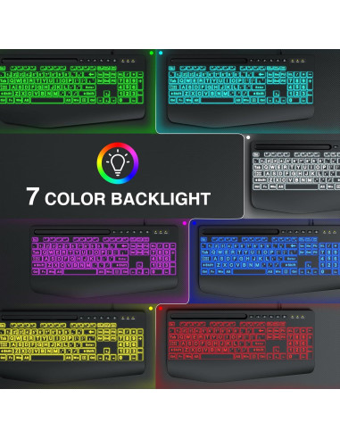 Combo Teclado y Ratón USB Ergonómico SABLUTE KM21Pro