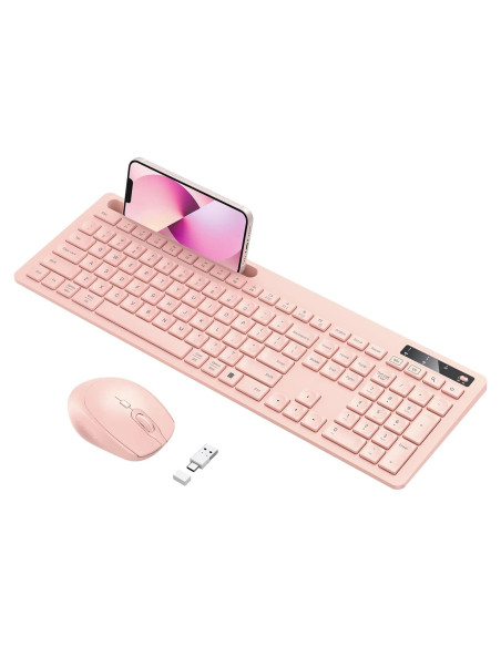 Teclado y Ratón Inalámbricos Vivefox Rosa para Mac y Windows Teclado y Ratón Inalámbricos Vivefox Rosa para Mac y Windows