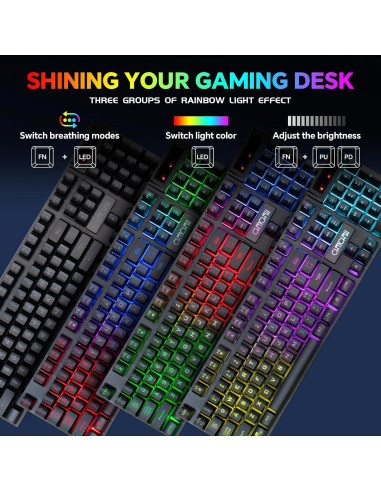 Combo Teclado y Ratón Inalámbrico CHONCHOW RGB 2500mAh