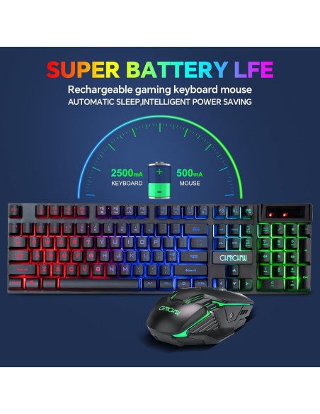 Combo Teclado y Ratón Inalámbrico CHONCHOW RGB 2500mAh Combo Teclado y Ratón Inalámbrico CHONCHOW RGB 2500mAh
