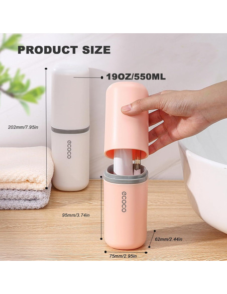 Estuche de Viaje para Cepillos de Dientes ZWCEGND 2 Piezas