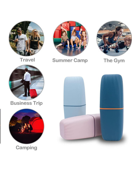 Portacepillos de Dientes Jeopace Rosa Estuche 2 Tazas Portacepillos de Dientes Jeopace Rosa Estuche 2 Tazas