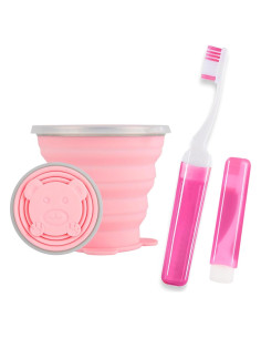 Estuche para cepillo de dientes Vporui viaje rosa