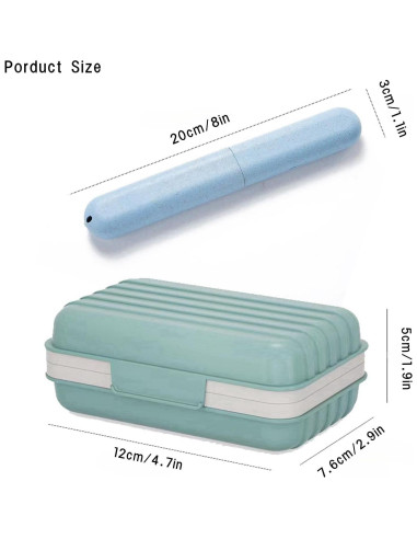 Juego de 3 estuches de jabón y cepillo de dientes Xxshcdz
