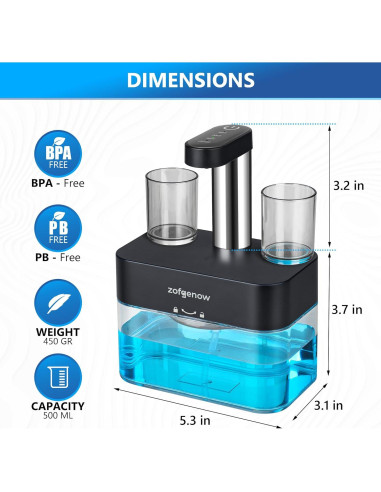 Dispensador Automático de Enjuague Bucal ZOFGENOW Negro 0.53kg