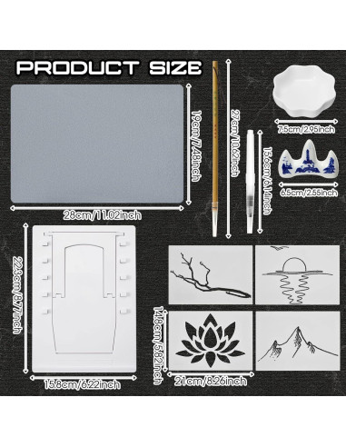 Juego de 13 Piezas Tabla Zen de Meditación Maitys 28x19 cm