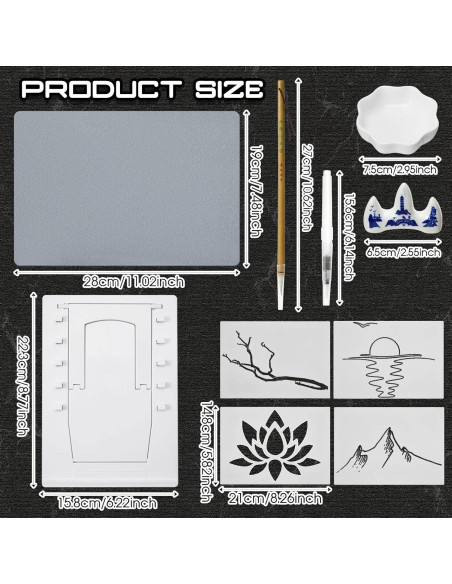 Juego de 13 Piezas Tabla Zen de Meditación Maitys 28x19 cm