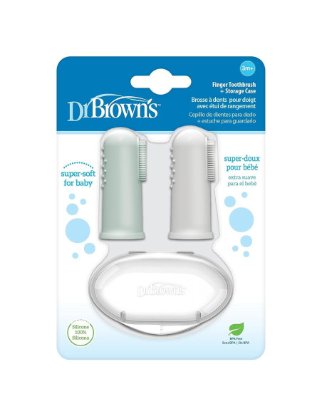 Cepillo de Dedo de Silicona Dr. Brown 3m+ con Estuche