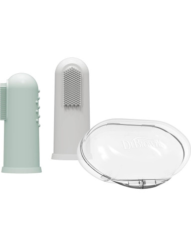 Cepillo de Dedo de Silicona Dr. Brown 3m+ con Estuche