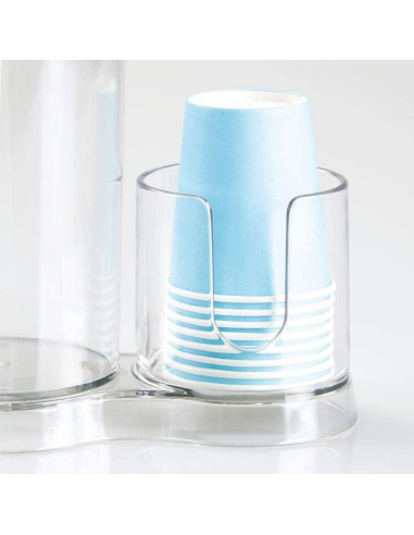 Dispensador de Enjuague Bucal iDesign Clarity 764 ml con Tazas