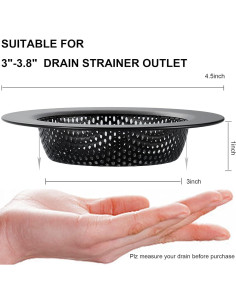 Colador de Fregadero de Cocina LASSHSWA 2 PCS Acero Inoxidable 2