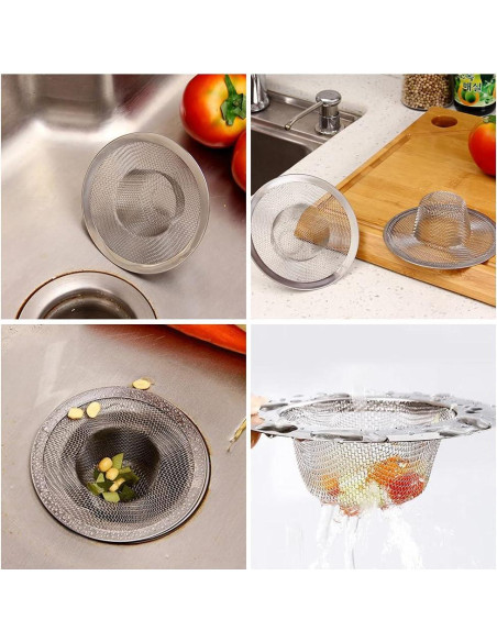 10 Filtros de Desagüe de Acero Inoxidable Rainmae 7 cm