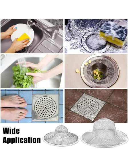 10 Filtros de Desagüe de Acero Inoxidable Rainmae 7 cm