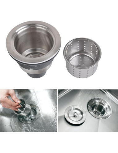 Desagüe de Fregadero KONE 3-1/2" Acero Inoxidable Removible