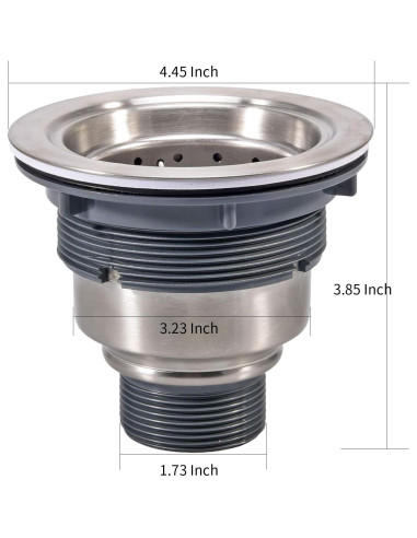 Desagüe de Fregadero KONE 3-1/2" Acero Inoxidable Removible