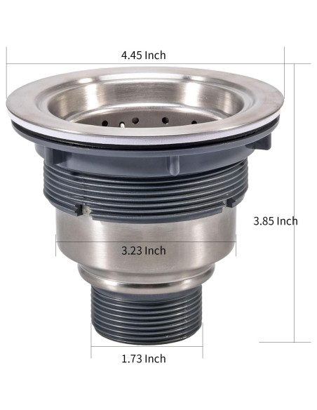 Desagüe de Fregadero KONE 3-1/2" Acero Inoxidable Removible