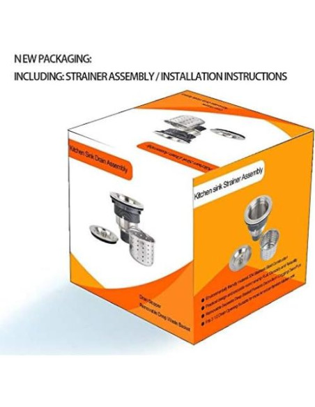 Desagüe de Fregadero KONE 3-1/2" Acero Inoxidable Removible