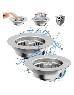 Colador de Fregadero NinjaTiger Acero Inoxidable 2 Piezas