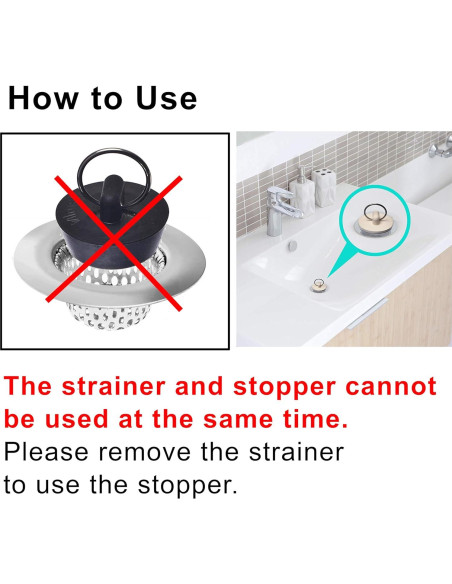 4 Filtros y Tapones de Lavabo Hilltop Acero Inoxidable