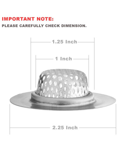 4 Filtros y Tapones de Lavabo Hilltop Acero Inoxidable