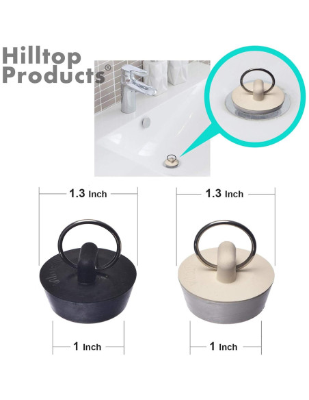 4 Filtros y Tapones de Lavabo Hilltop Acero Inoxidable
