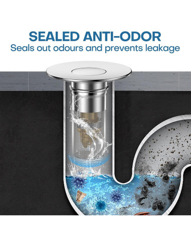 Filtro de Drenaje de Lavabo Cielurfa 2 Pcs Acero Inoxidable