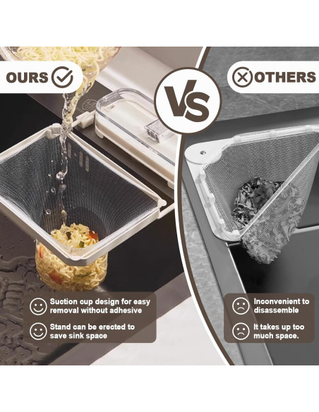 Colador de Fregadero con Ventosa Wshxjzyay 50 Bolsas Malla