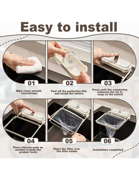 Colador de Fregadero con Ventosa Wshxjzyay 50 Bolsas Malla