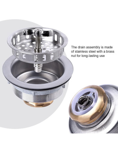 Desagüe de Cocina VARNAHOME Acero Inoxidable 304 8,89-10,16 cm