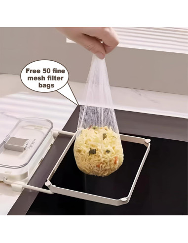 Colador de Fregadero con Ventosa Wshxjzyay 50 Bolsas Malla
