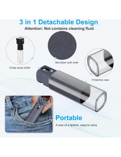 Kit Limpiador de Pantalla BoYata 4PCS - Spray y Paño Microfibra 2