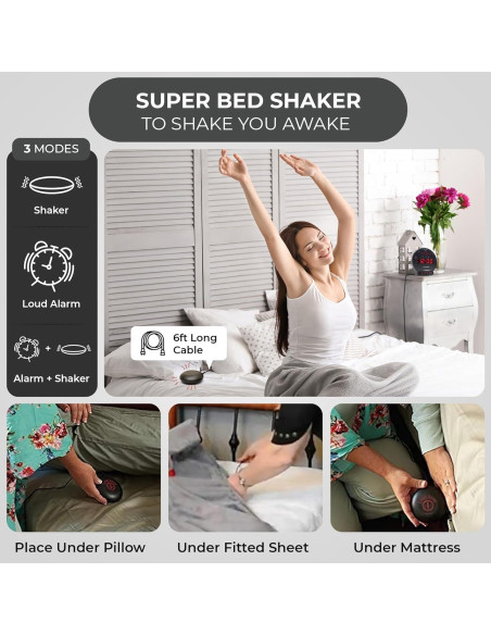 Reloj Despertador Sonic Bomb Doble Alarma 113dB Negro Reloj Despertador Sonic Bomb Doble Alarma 113dB Negro