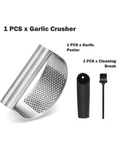 Prensa de Ajo Lagarto de Acero Inoxidable - 10,9x5,1 cm 2