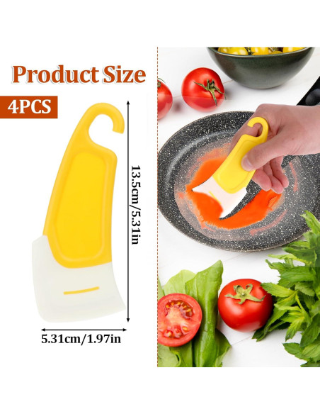 4 Piezas Espátula de Silicona JJUNW para Cocina 13x5cm