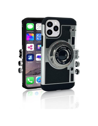 Funda de Teléfono Mscomft para iPhone 11/12 Pro Max - Diseño Cámara Vintage 3D