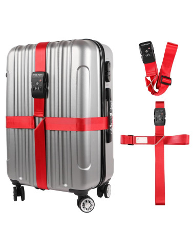 Correas de Equipaje Travel Inspira TSA Ajustables Rojo