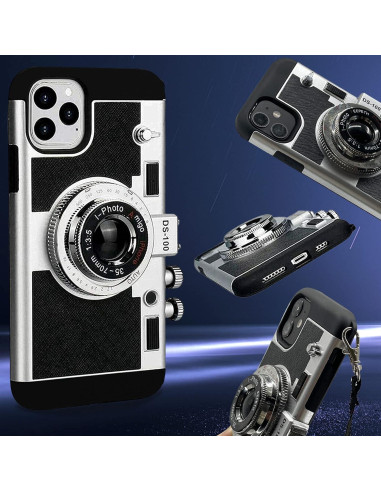 Funda de Teléfono Mscomft para iPhone 11/12 Pro Max - Diseño Cámara Vintage 3D