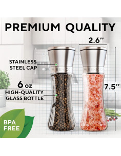 Juego de Molinillos de Sal y Pimienta Benicci Acero Inoxidable 2