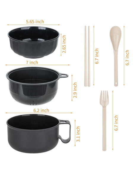 Tazón de Ramen Grande Ronanemon 1,13 L Microondas