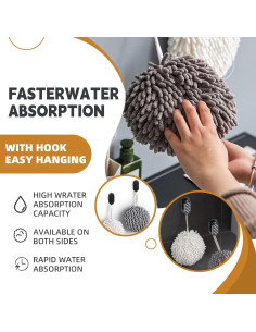 Toallas de Mano Fluff Ball BCIBhucy - 4 Piezas Chenille 17 cm 2